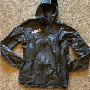 Hoka One One black rain jacket